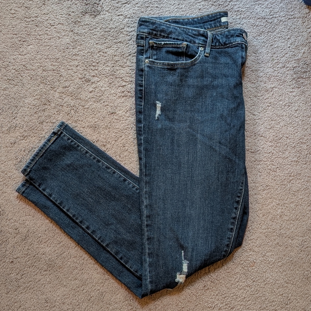 Levi Strauss 711 Skinny Jeans 33 Women's Levi's Distressed Denim EUC 14/16